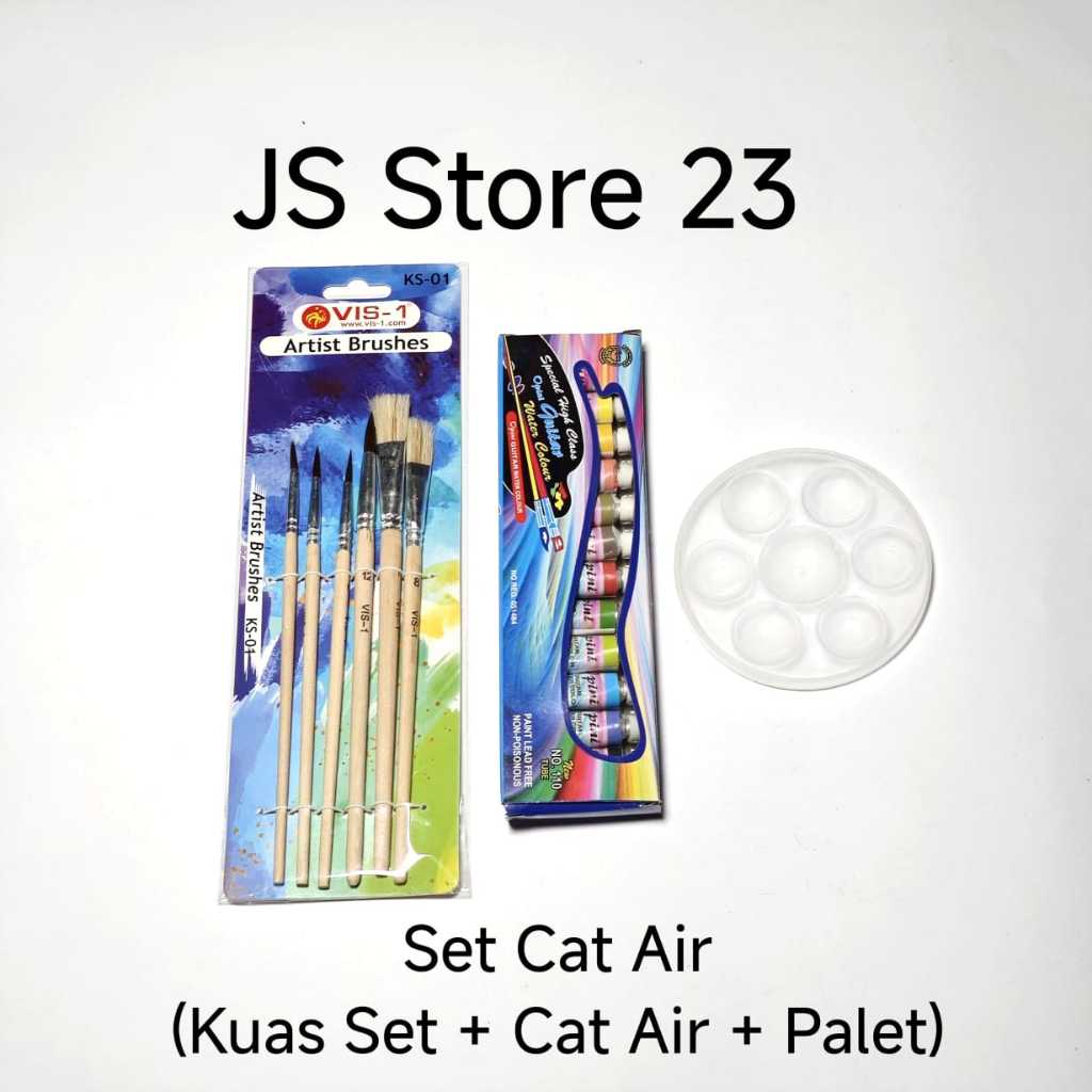 

Paket Set Cat Air Opini + Kuas + Palet / Cat Air Set Melukis Anak / Set Kuas Cat Air dan Palet