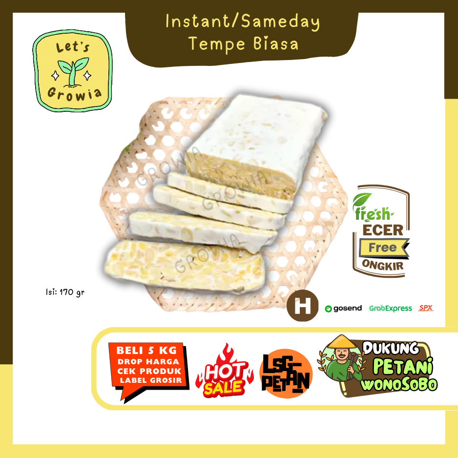 

Growia || Tempe Biasa Plastik || Hasil Petani Langsung Ecer (H)0