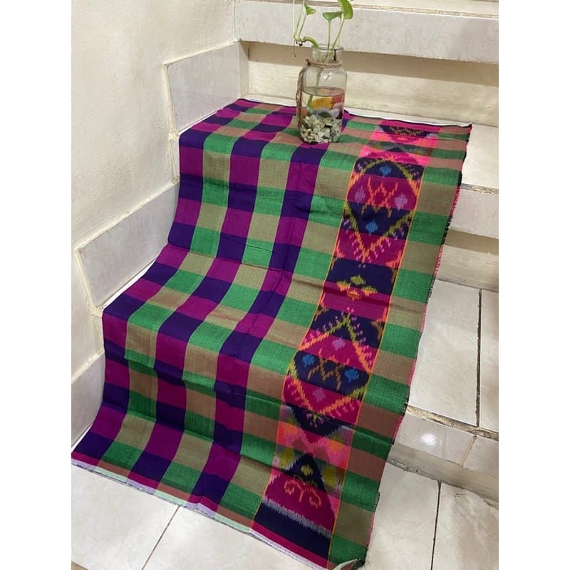 (HARGA GROSIR) KAIN TENUN ENDEK KOTAK TUMPAL / KEMBEN BALI SERAGAM / KAMEN KLUNGKUNG SERAGAM