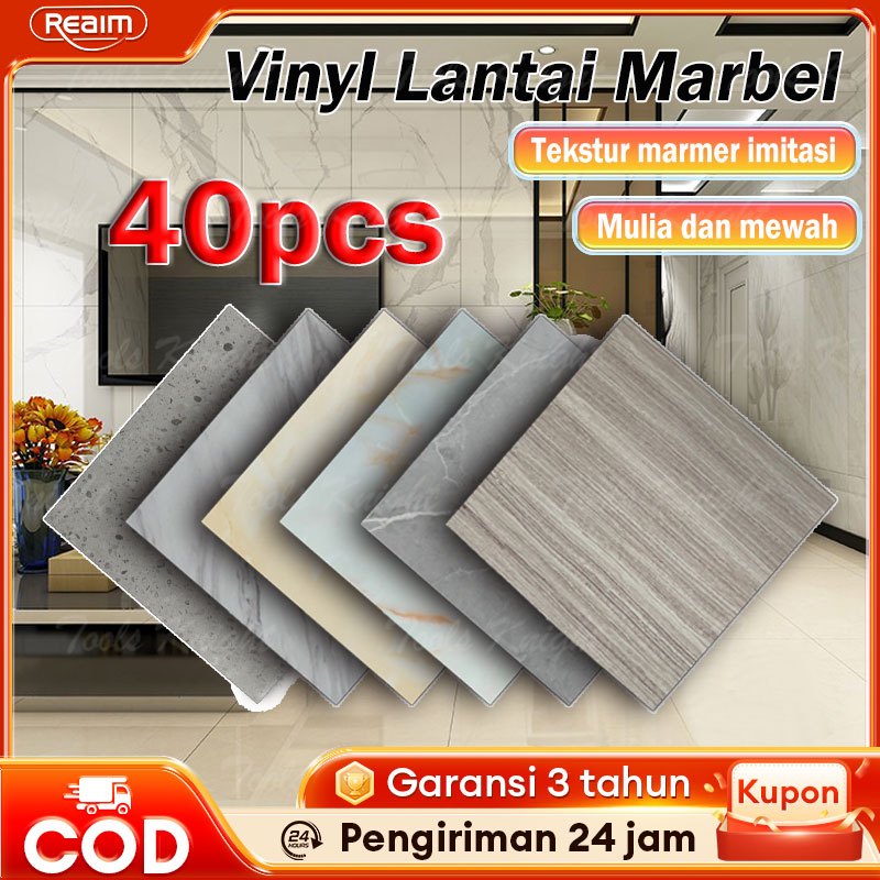 Nadirassstore - Reaim Vinyl Lantai Marbel UK 60 x 60 cm/30 x 30 cm/Vinyl Sticker Lantai Marmer