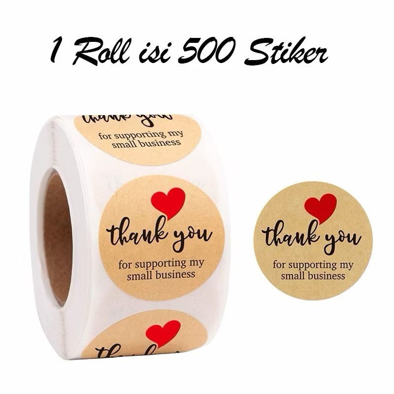 

Isi 500 Pcs Sticker Thank You / Label Terima Kasih Stiker Thank You 1 Roll Isi 500pcs