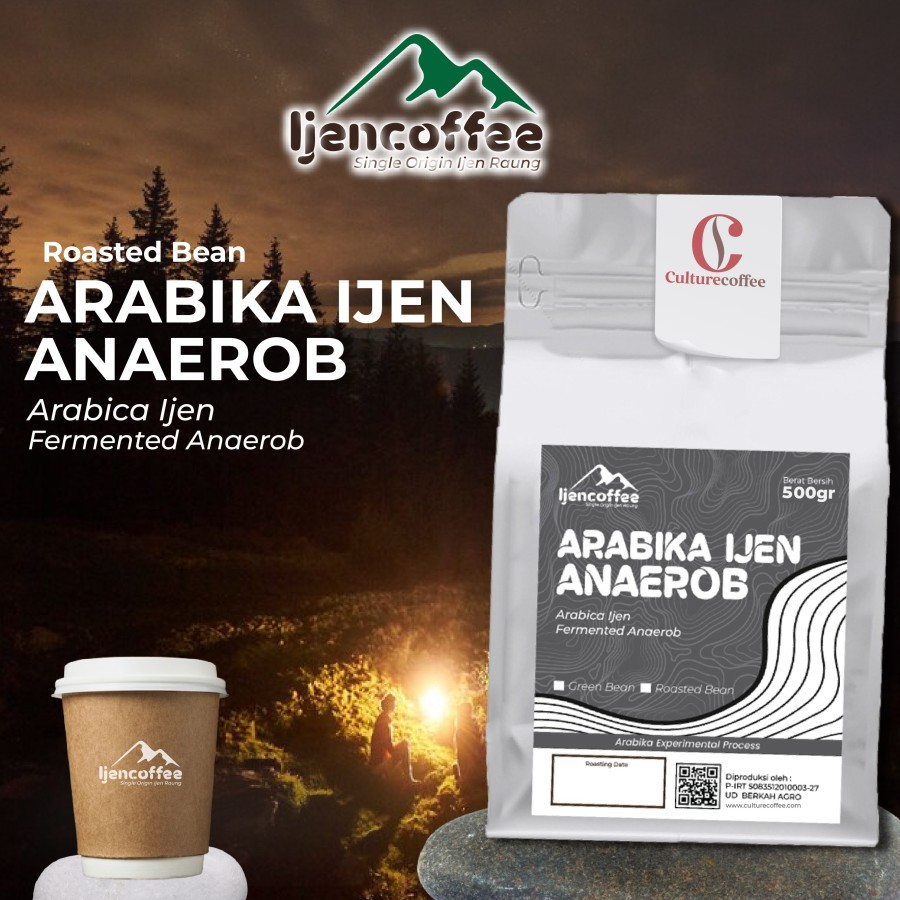 

arabica ijen natural anaerob - roasted bean dan bubuk 500gr - GRADE A - Bubuk Kasar