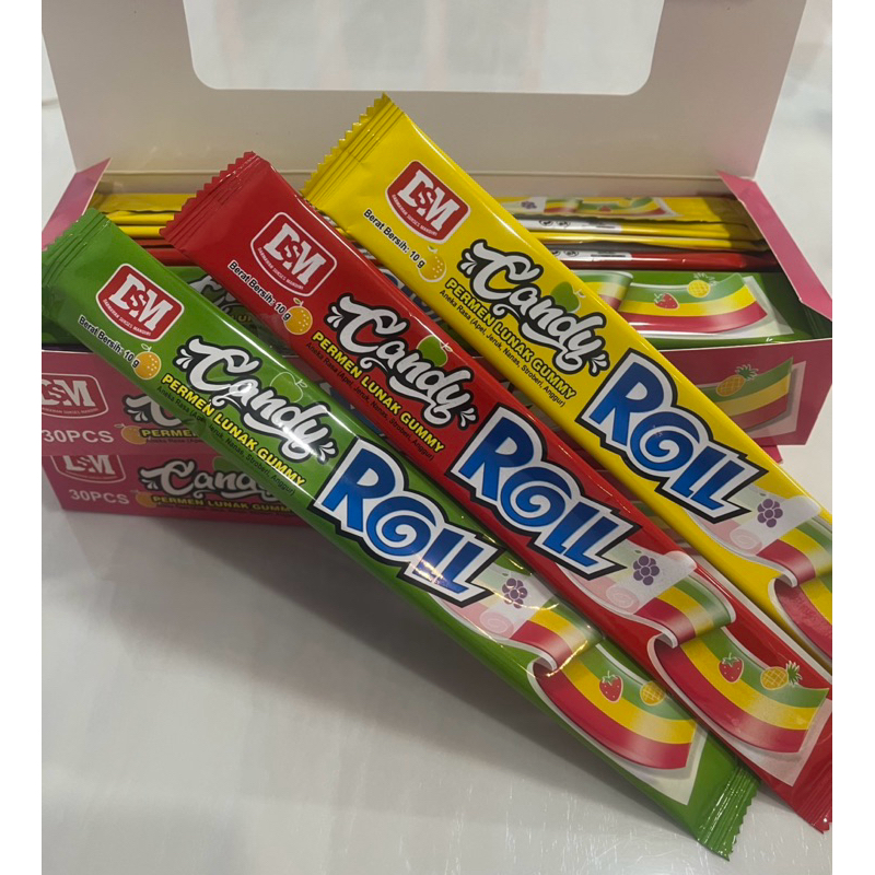 

( Isi 30 pcs /box ) PERMEN LUNAK GUMMY CANDY ROLL