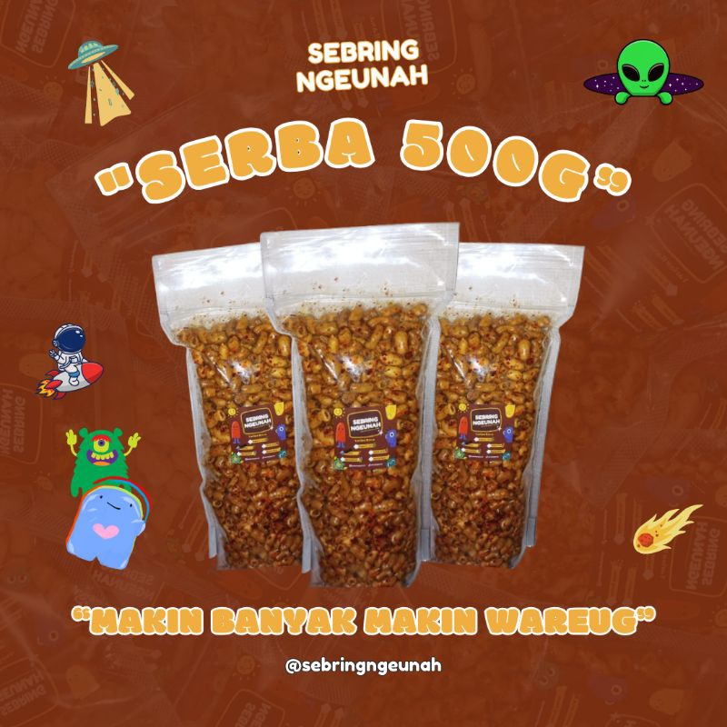 

SEBRING NGEUNAH_Seblak Kering Makaroni, Kemplang, Krupuk Putih 500g (1/2kg) Pedas & Tidak Pedas