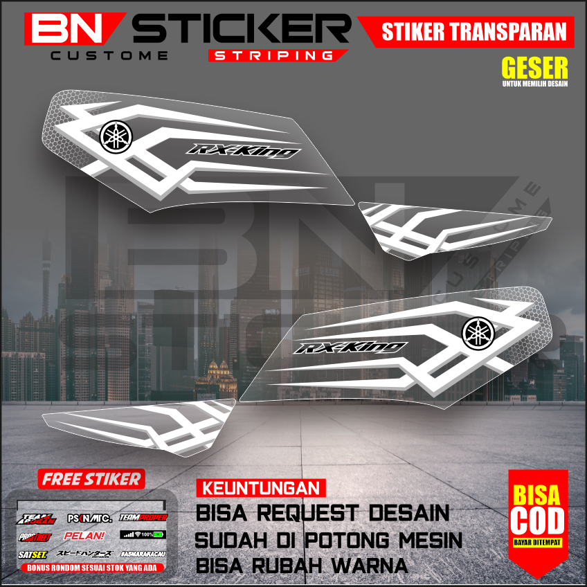 STRIPING DECAL RX KING FACELIFT CUSTOM TRANSPARAN STRIPING RX KING VIRAL UV PREMIUM MAX DECAL IX-47