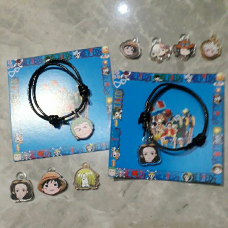 Gelang tali satu one piece brecelet uta luffy sanji ace d potrgas nico robin