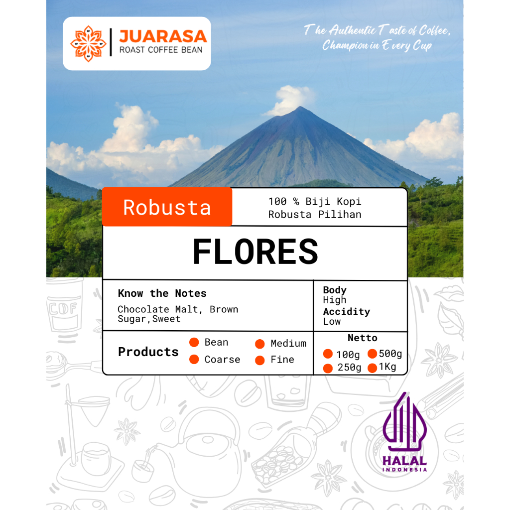 

Kopi Robusta Flores Bajawa - Bubuk Murni Biji Premium 100gr - Coffee Roast Bean