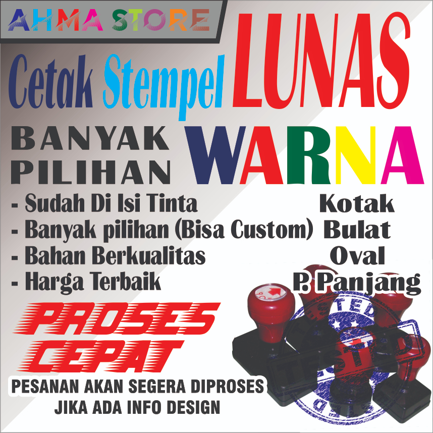 

Stempel LUNAS Flash Otomatis Banyak Warna BANYAK PILIHAN Cetak Stempel