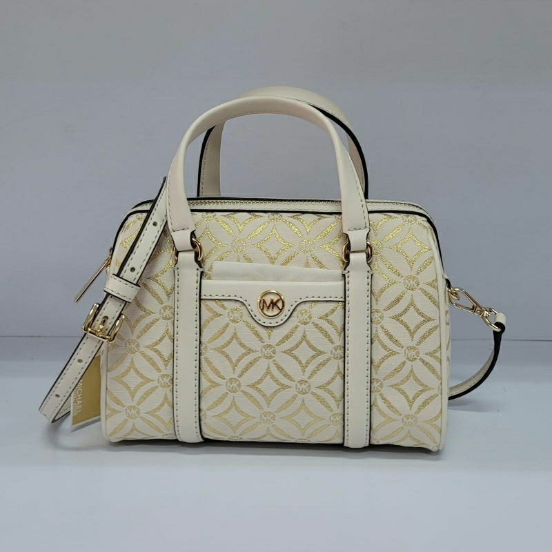 Michael kors Travel small duffle crossbody Canvas Pale Gold Multi