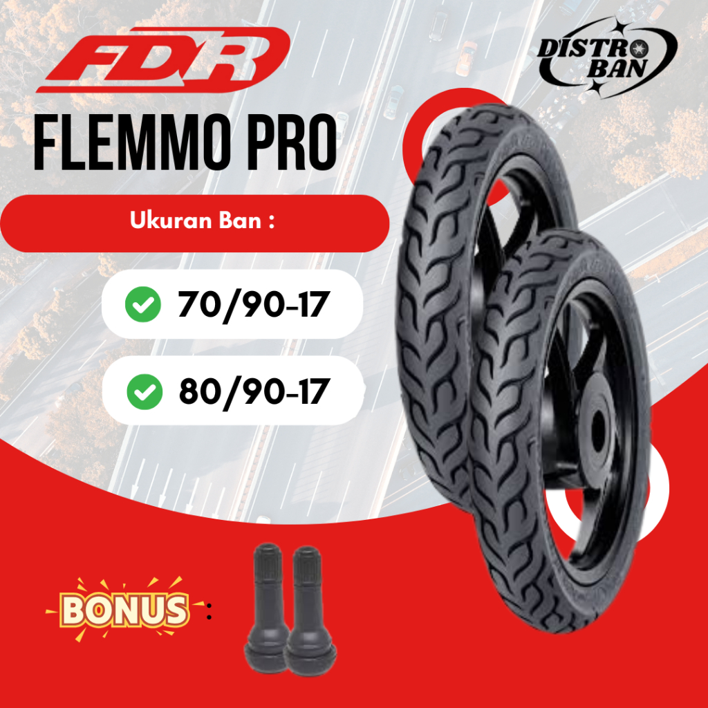 Ban Motor Ring17 Sepasang FDR Flemmo PRO 70/90 80/90 Tubles Revo Sonic FU Jupiter Supra Vega Karisma