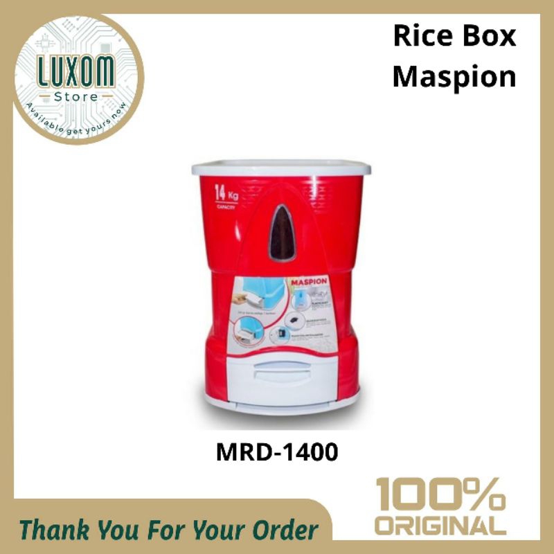 Rice Box Maspion MRD-1400/Rice box/Tempat beras/Wadah beras Rice box Maspion
