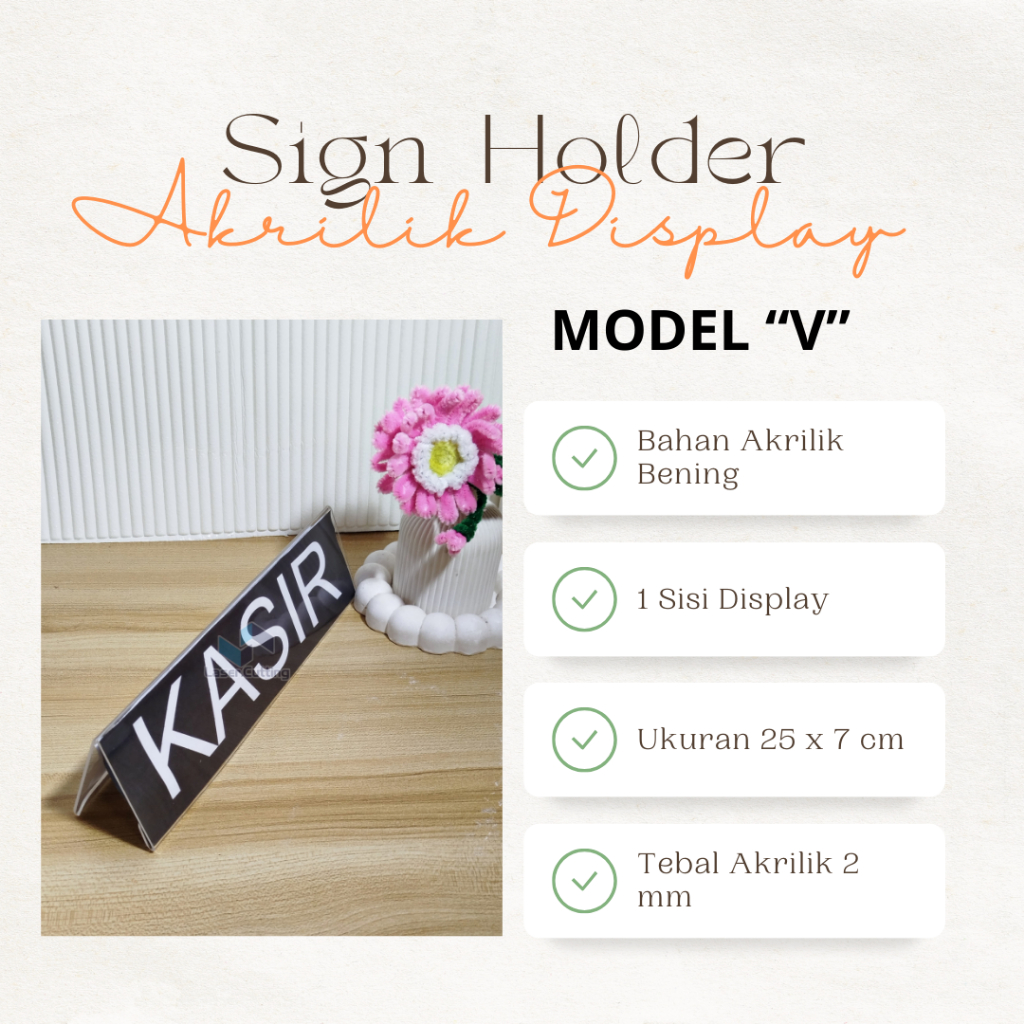

PAPAN NAMA MEJA AKRILIK MODEL V