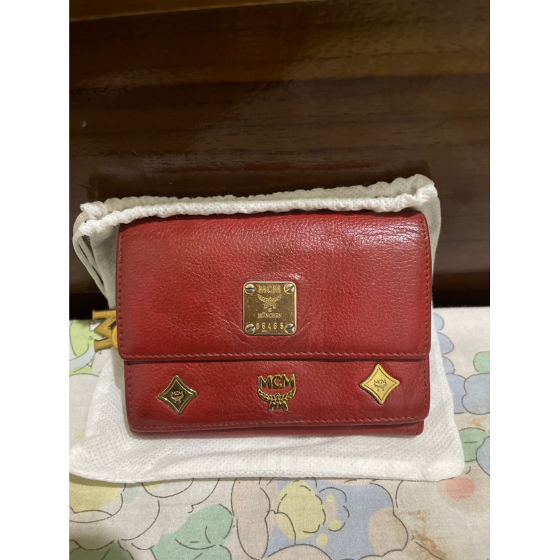 dompet kecil lipat mcm ori maroon