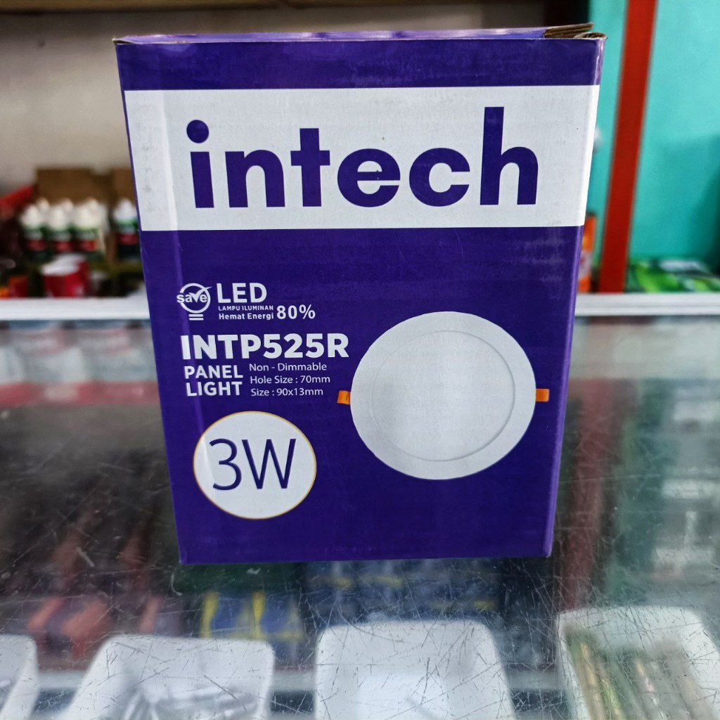 Intech Lampu Plafon Downlight Panel LED 3 Watt