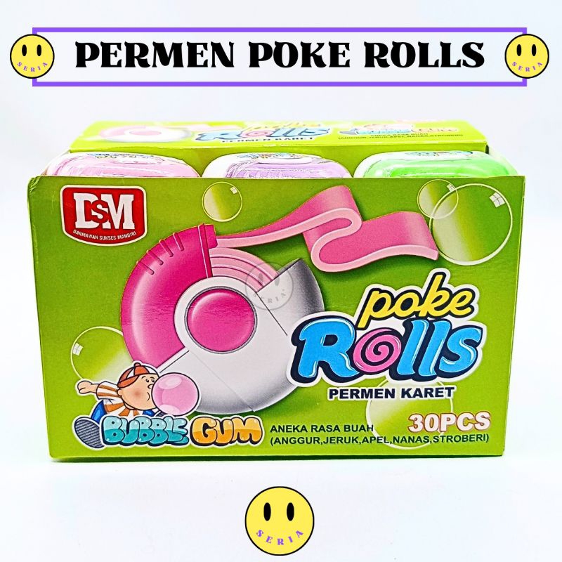 

DSM PERMEN KARET POKE ROLLS/BUBBLE GUM ISI 30 PCS