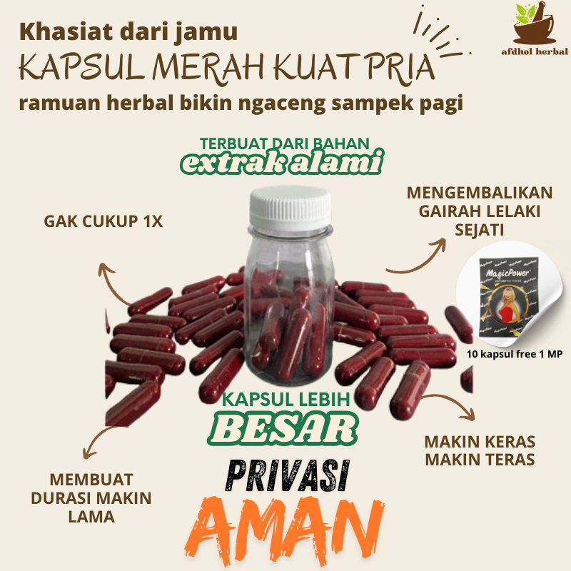 

kapsul kuat merah herbal tahan lama pria ISI 5 KAPSUL