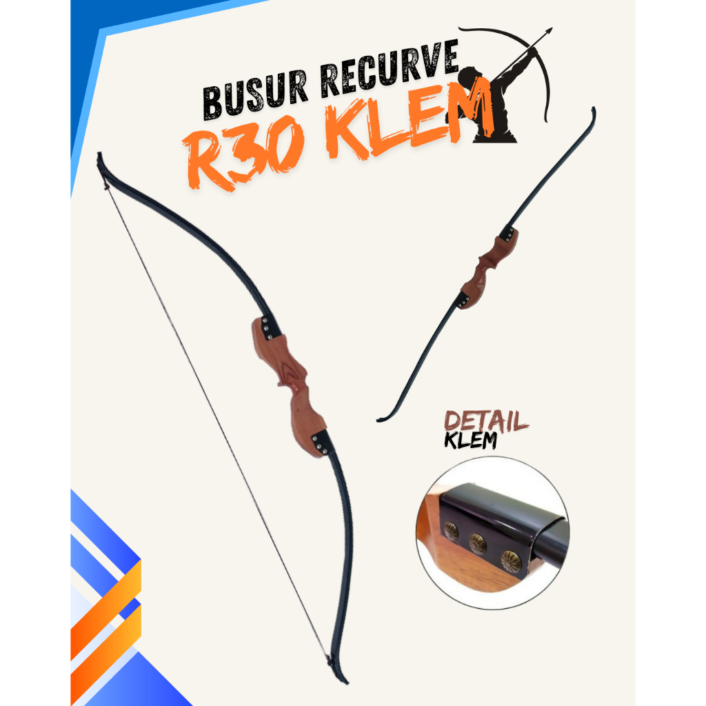 Busur Panah Anak PVC Recurve R30 Klem/Recurve Standar Bow Panahan Archery
