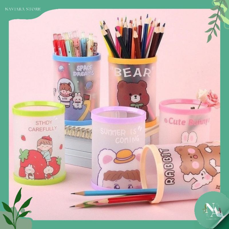 

Tempat Pensil Pen Pencil Holder Rakit Bulat