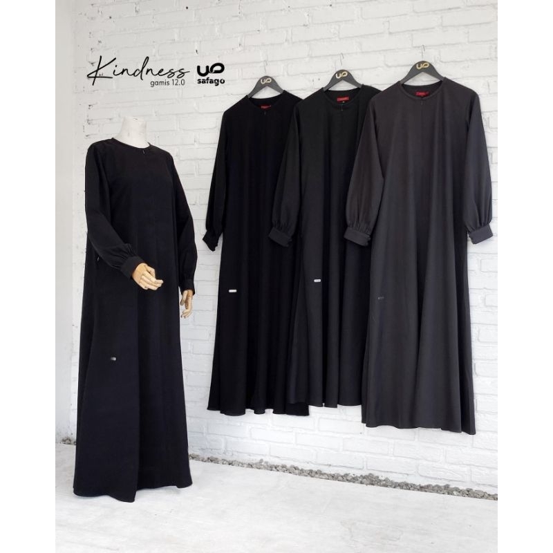 [ Size L ] KINDNESS Gamis BLACK Soft Lexus - Shafa Jilbab Safago #ayranashwa #shafajilbab