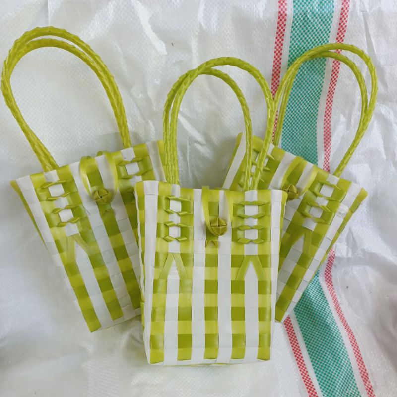 tas anyaman salur mini , tas anyaman plastik, tas souvenir
