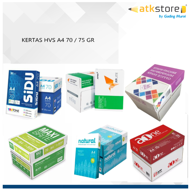 

BlossoomStore - KERTAS HVS A4 70gr /75gr 1 BOX ISI 5 RIM BISA INSTAN