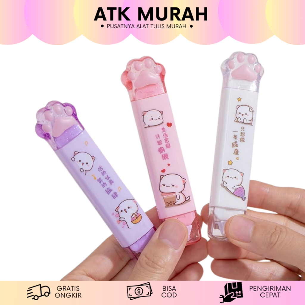 

CORRECTION TAPE CAKAR KUCING 2 IN 1 SET AND GLUE TAPE TG-B2813A ALAT TULIS SEKOLAH UNIK MURAH TERJANGKAU