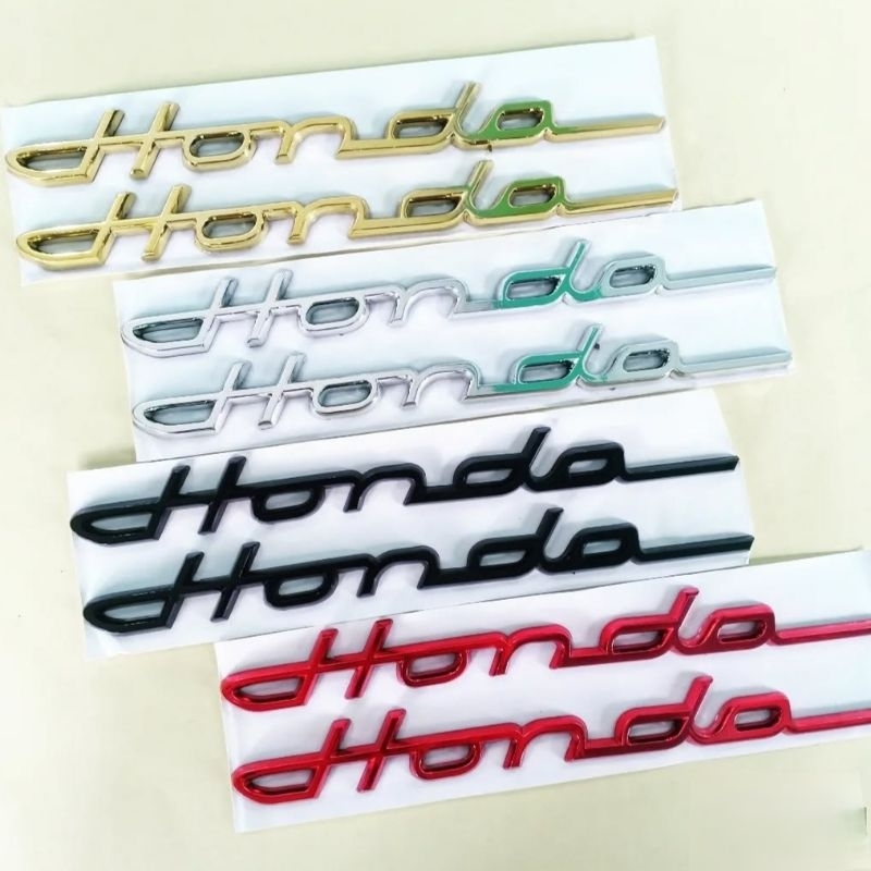 Emblem logo HONDA latin retro classic ukuran 21.5x2.5cm silver chrome