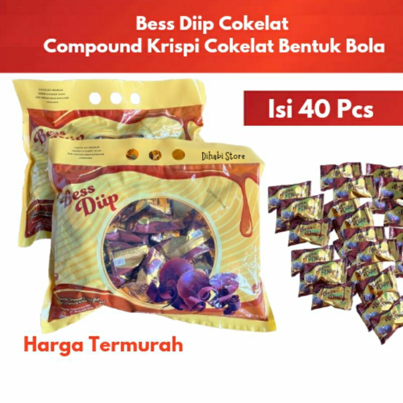 

Bessdiip Cokelat Compound Krispi Berbentuk Bola Isi 40 Pcs Bess Diip Coklat