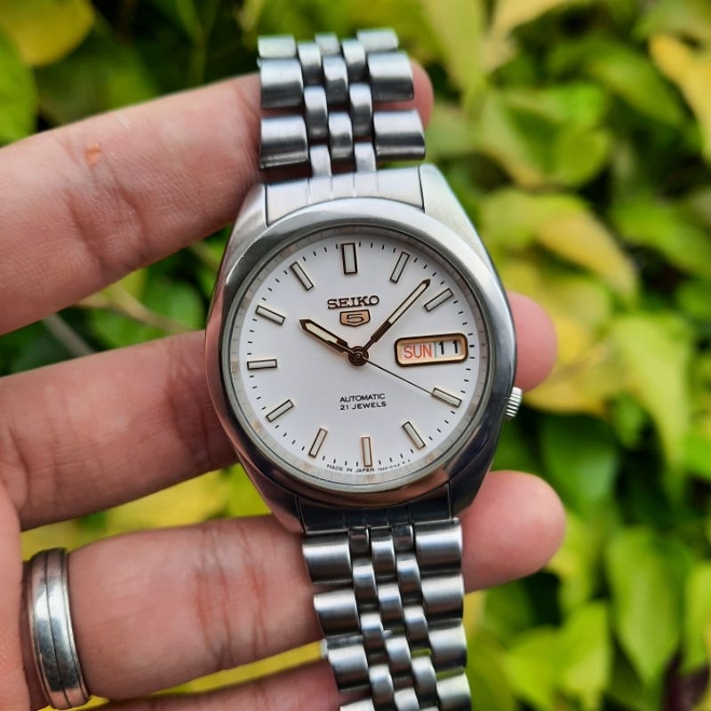 JDM Seiko 5 Automatic 7s26-00X0 White Dial Arabic DayDate