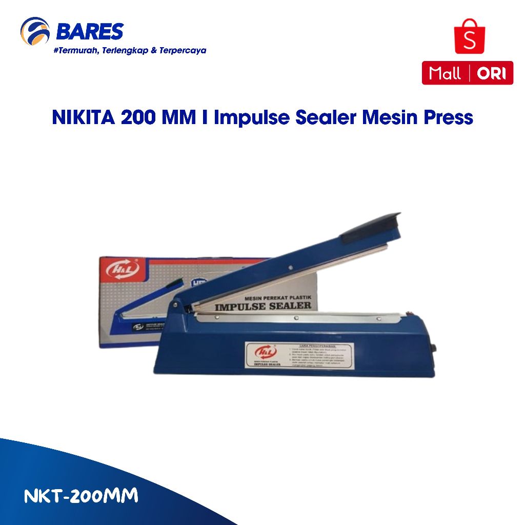 NIKITA 200 MM I Impulse Sealer Alat Mesin Press Perekat Plastik