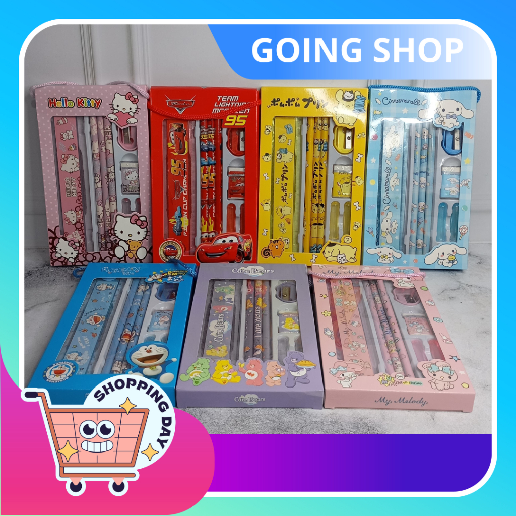 

[ GS ] SET ALAT TULIS SEKOLAH 6IN1 SANRIO GIFT SET ALAT TULIS KUROMI MELODY