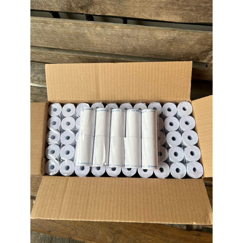 

Paket Thermal 1Dus 100Roll Bank BRI Cetak atas bawah 57X30|58X30 Brilink
