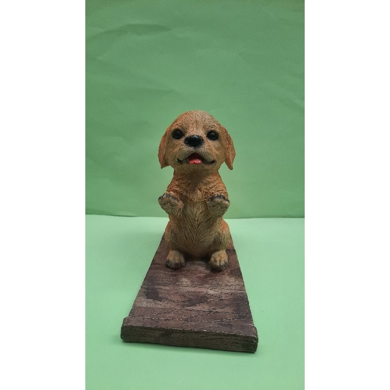 miniatur dudukan hp 3D bentuk anjing kampung
