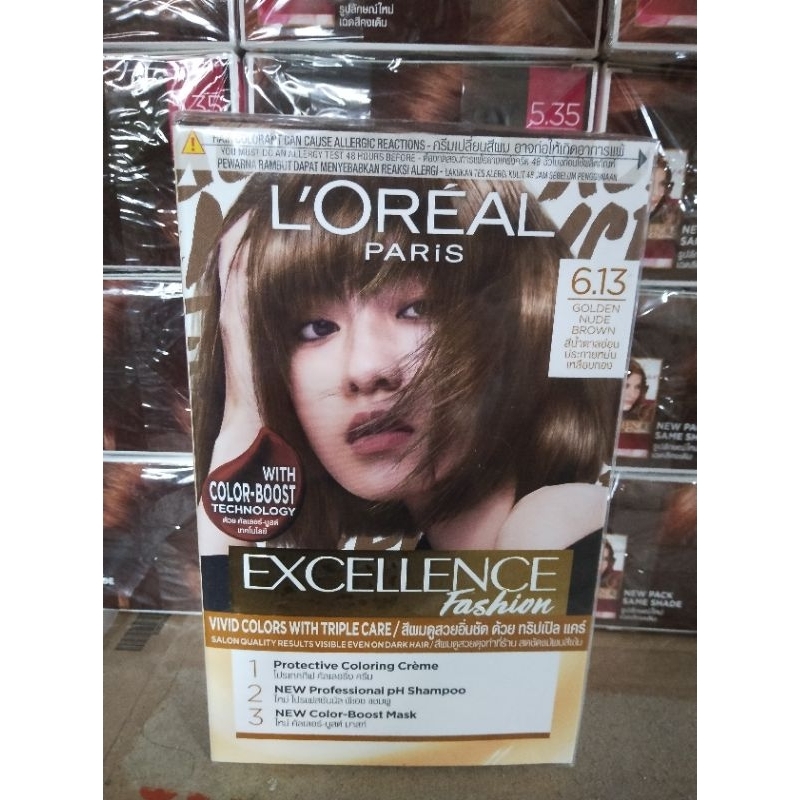 L'oreal Excellence creme 6.13 Golden Nude  Brown cat pewarna rambut permanen