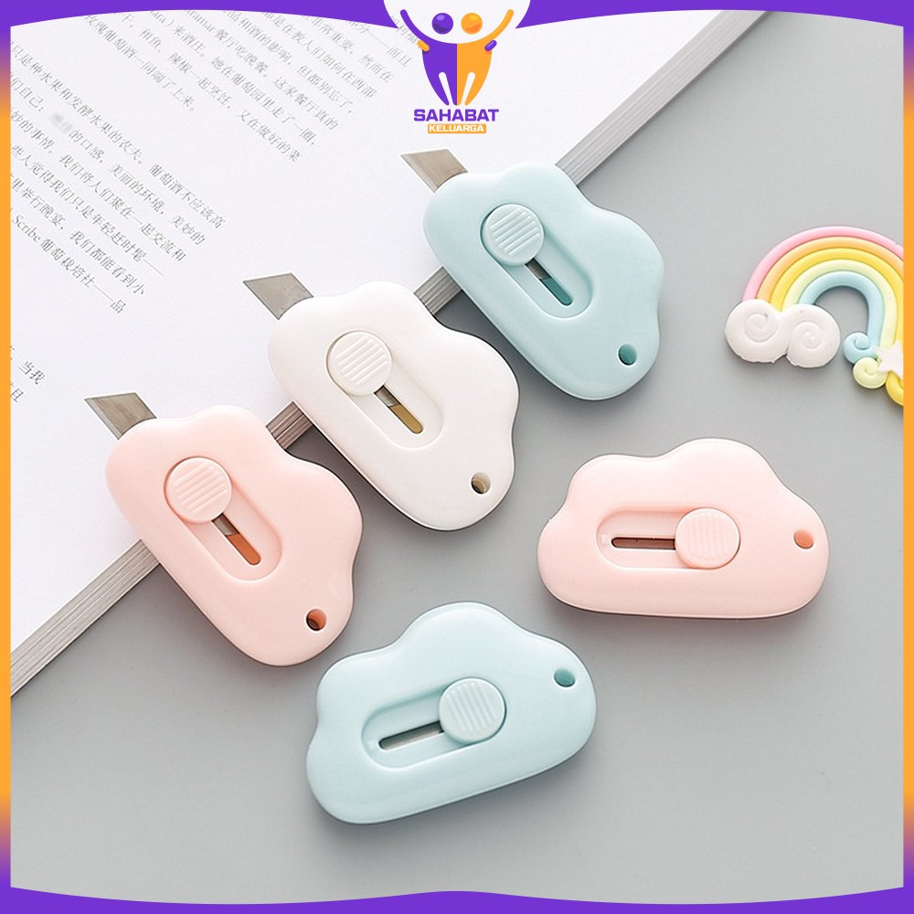 

Pisau Cutter Mini Portable Bentuk Awan / Pisau Cutter Mini Alat Bantu Potong Kertas / Alat Tulis Kantor Pisau Kartun Model Awan Impor Sahabat Keluarga C953