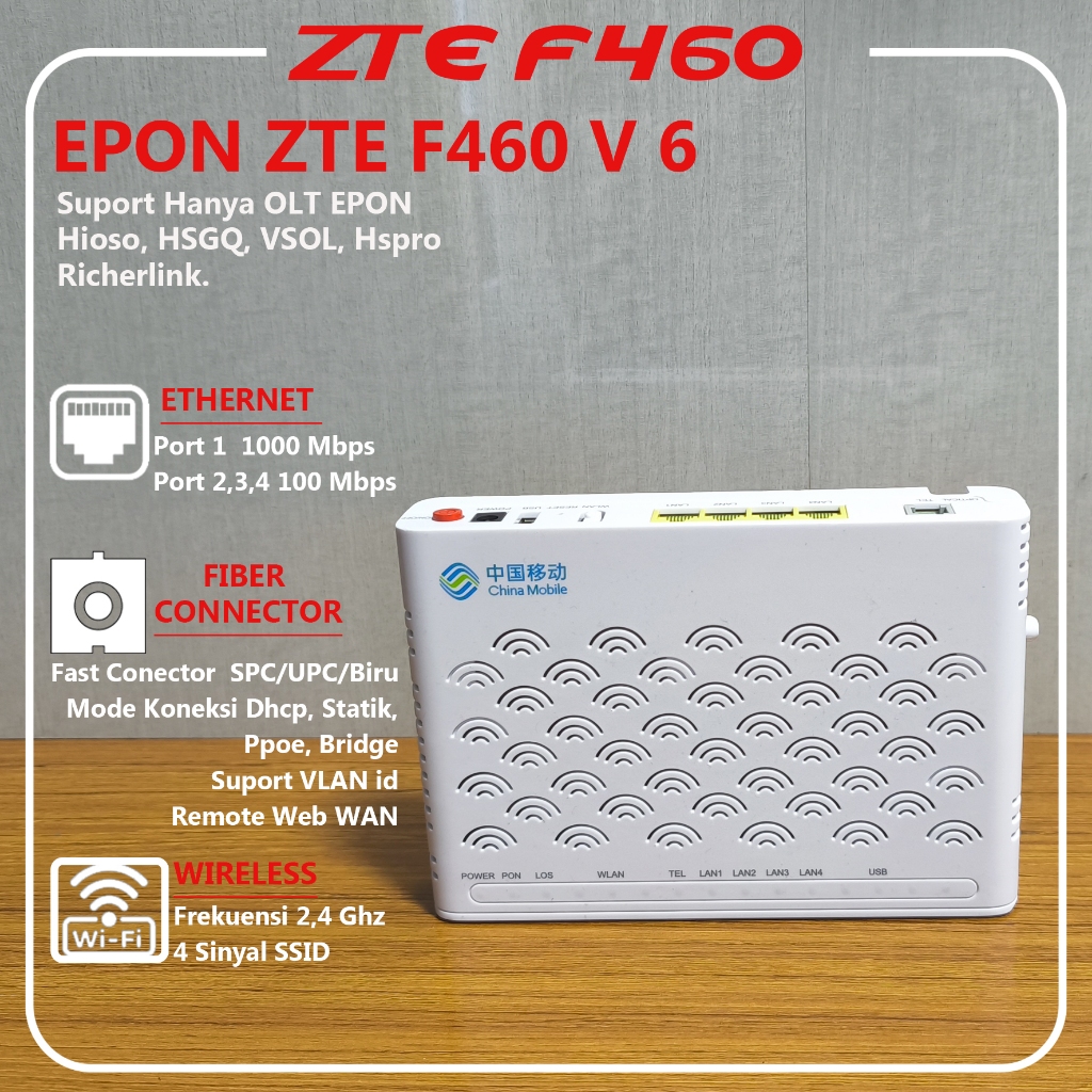 ONU EPON F460 V6 + Dengan Adaptor