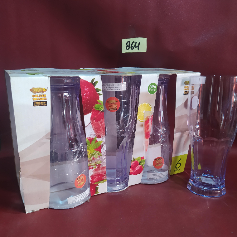 Gelas Bening Melamin Golden Dragon (Original) 864