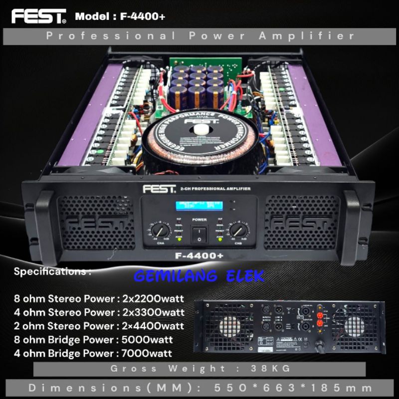POWER AMPLIFIER FEST F4400+/ F 4400+ CLASS GB ORIGINAL