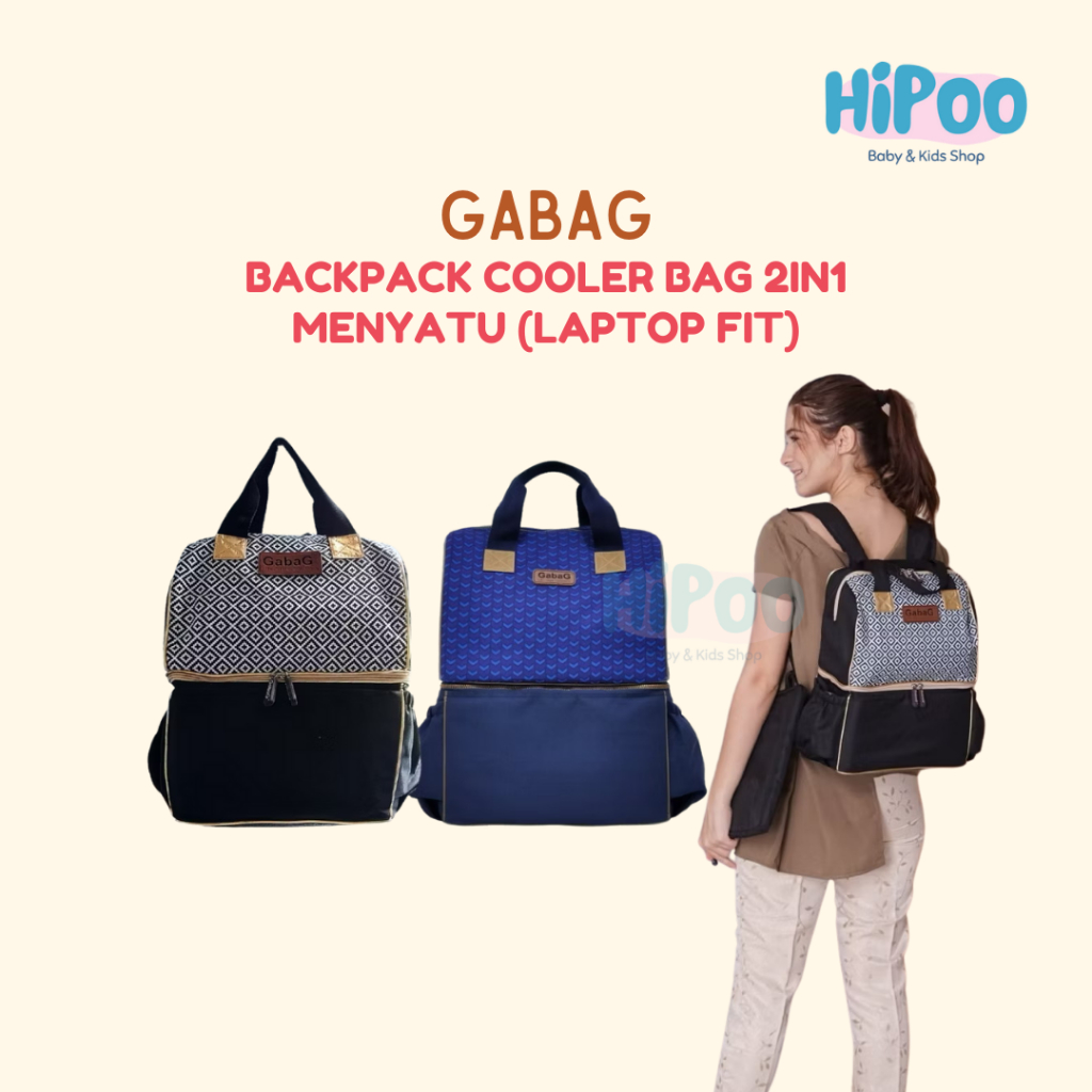 GabaG Tas Asi - Backpack Cooler Bag JARVIS/COBALT( Laptop Fit) | Tas Bekal | tas bayi | Diaper Bag