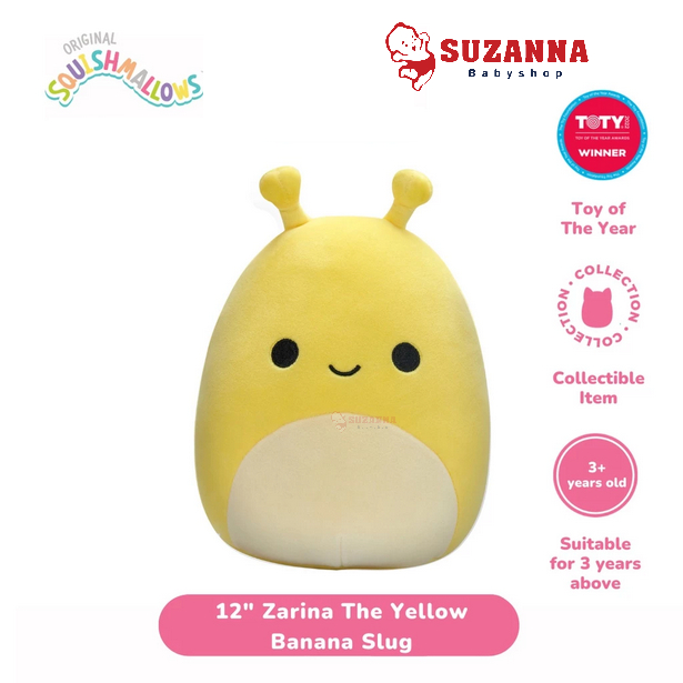 Squishmallows Zarina The Yellow Banana Slug 12 Inch || Boneka Siput Plush Toys