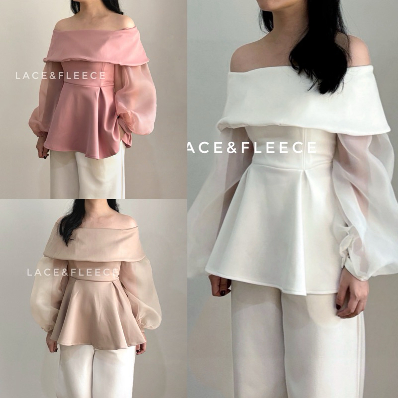 Sabrina Organza Top Wanita