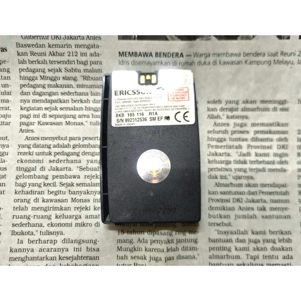 Baterai Rusak Ericsson T28 T29 T39 R320 R520 Tebal Untuk Bahan Refill