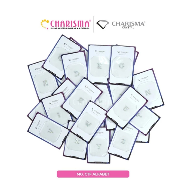 Charisma Crystal Mote Gosok Alfabet Series - Mote Gosok Premium/ Harga Per Pcs