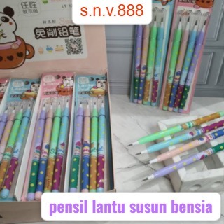 

[S.N.V] pensil lantu susun bensia (1 set=4pc)/pensil susun/pensil bensia lucu /pencil lantu/lantu/bensia pensil cabut pasang