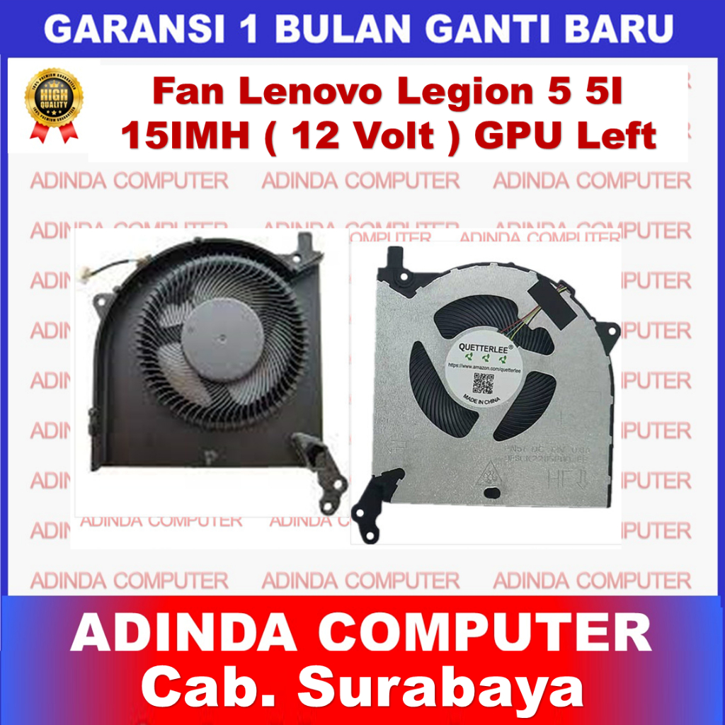 Fan Lenovo Legion 5 5I 15IMH05 12 Volt PAIR - GPU 12Volt