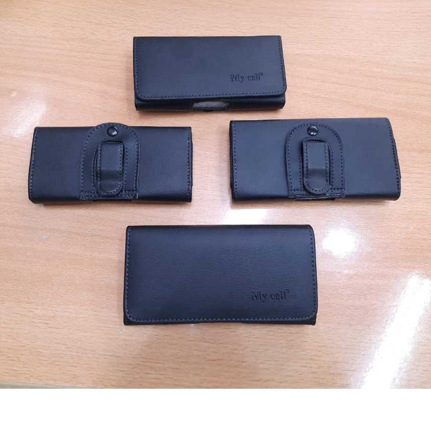 Leather case hp 4,7 inch / 5 inch / 5,2 inch / 5,5 inch horizontal model tas pinggang datar tidur sa