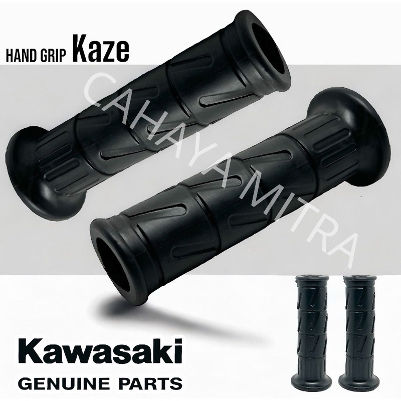 HANDGRIP KAWASAKI STANDAR HITAM MODEL KAZE HANFAT MODEL KAZE HANDGRIP KAWASAKI PNP SEMUA MOTOR HANDG