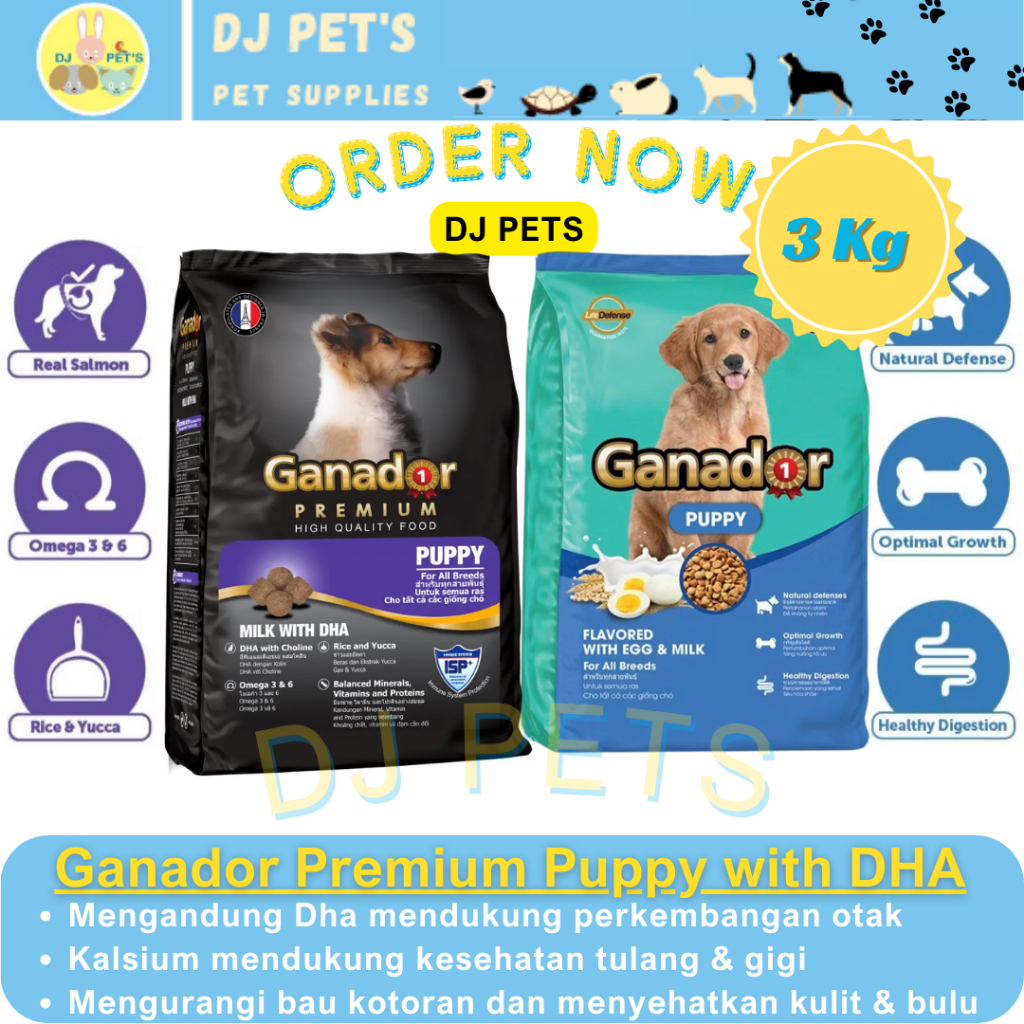 Ganador Premium Puppy Milk with DHA 3kg Makanan anak anjing premium