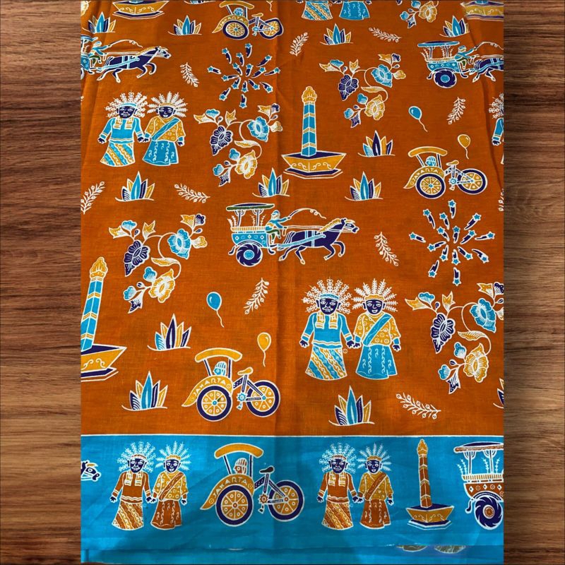 KAIN BATIK PANJANG MOTIF ONDEL-ONDEL - Kain batik panjang Betawi - kain batik Ondel-ondel Betawi