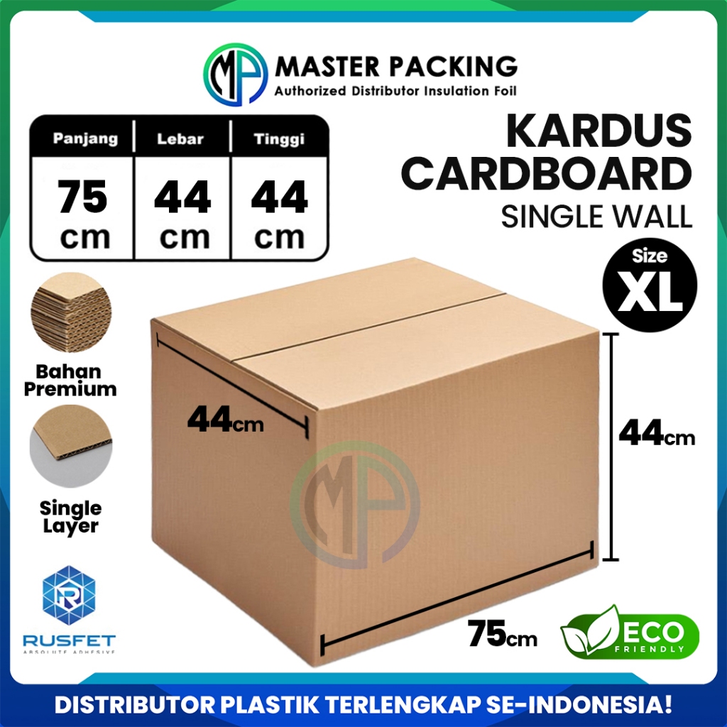 

Kardus Box Packing Dus 75 x 44 x 44 CM Karton Single Layer Coklat Polos Harga Ecer Satuan - Rusfet
